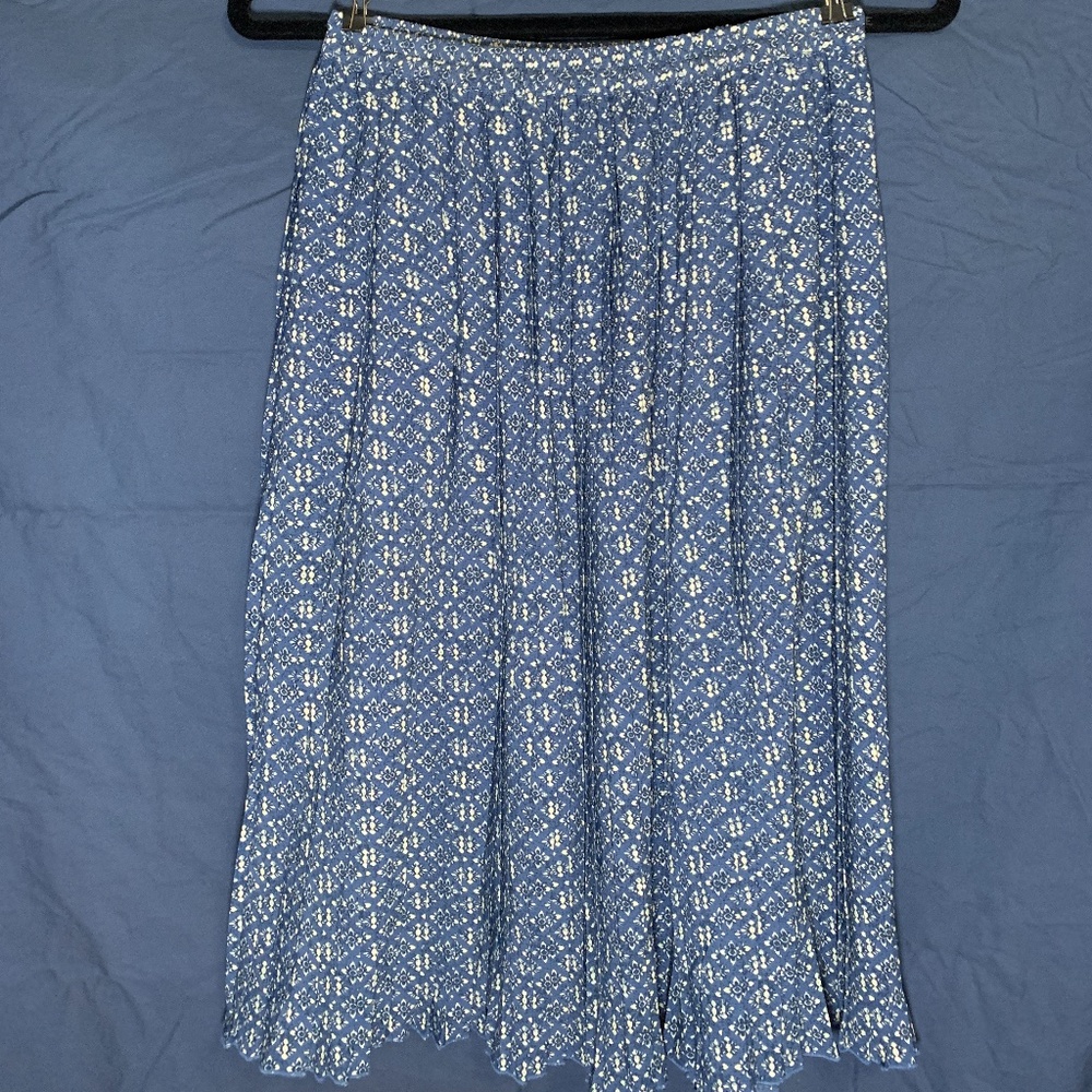 Fat Face Blue Floral Midi Skirt